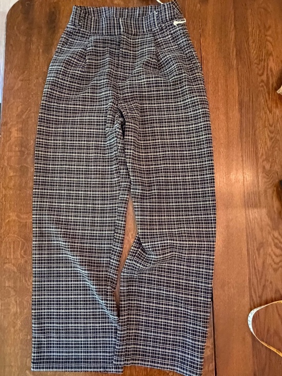Lumiere Pants - Lumière Black & White Windowpane Wide Leg Pants Size Small NWT